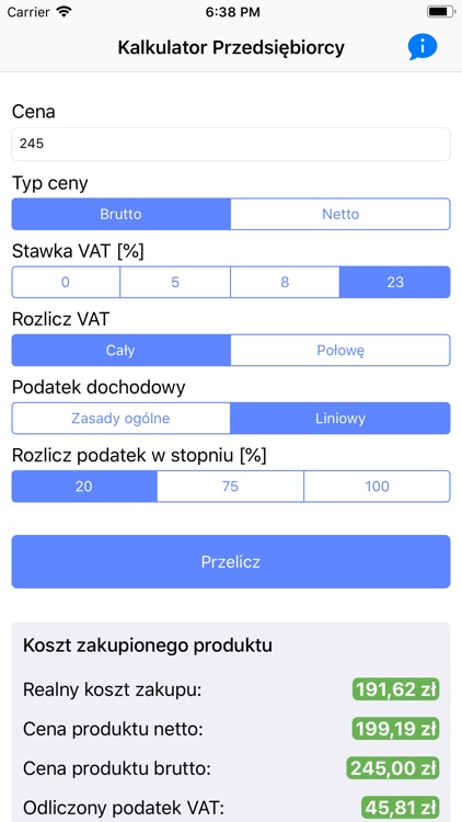 Kalkulator Przedsiębiorcy screenshot-3