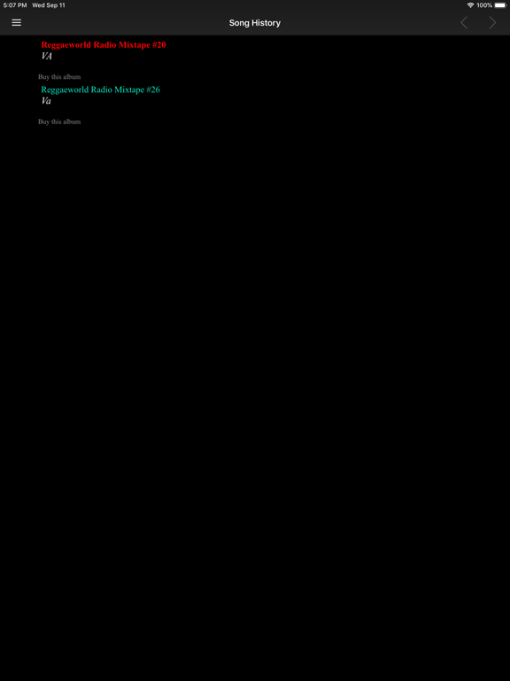 ReggaeWorld Radio iPad screenshot 4 - Music app