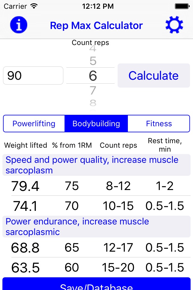 Rep Max Calculator screenshot 2