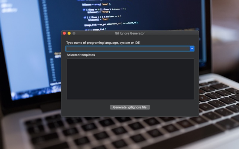 Screenshot #1 pour Git Ignore Generator