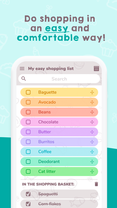 Easy Shopping List. Screenshot