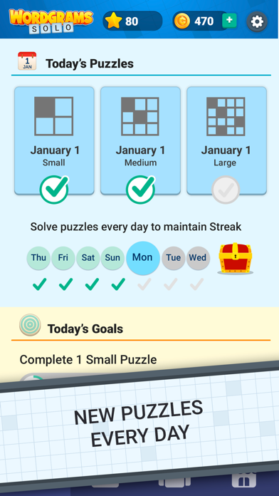 Solo Wordgrams Daily Crossword Screenshot