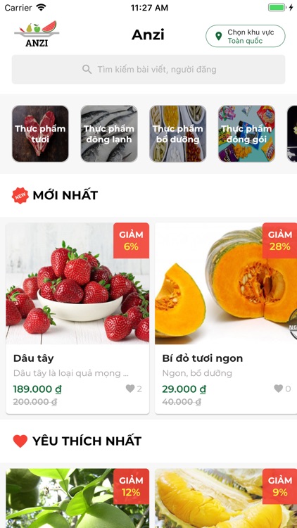 Anzi -Mua bán thực phẩm online