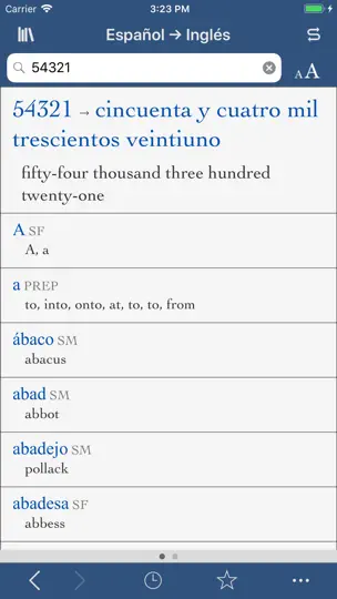Captura de pantalla de Collins Español-inglés en iPhone 3