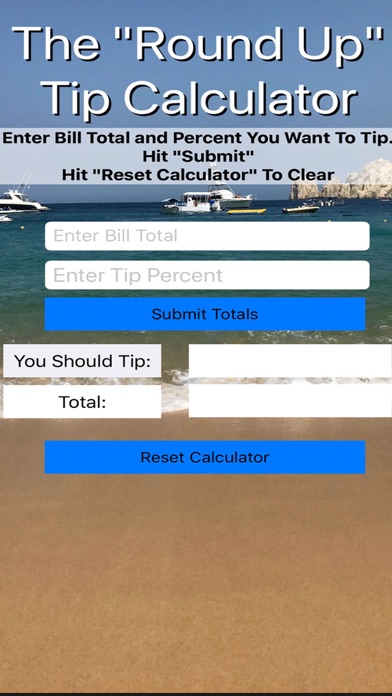 Round Up Tip Calculator iPhone screenshot 1 - Lifestyle app