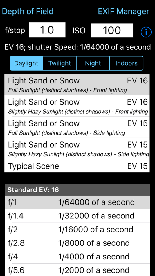 Exposure Calculator - 1.8.19 - (iOS)