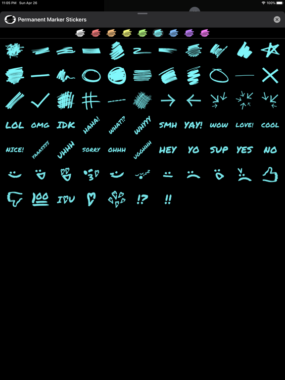 Permanent Marker Stickers iPad screenshot 8 - Stickers app