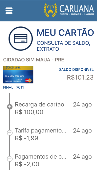 CARUANA CARTÃO Screenshot