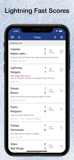 Scores App: For NHL Hockey