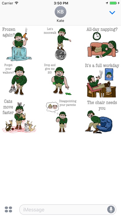 Screenshot of Sergeant Snark Stickers