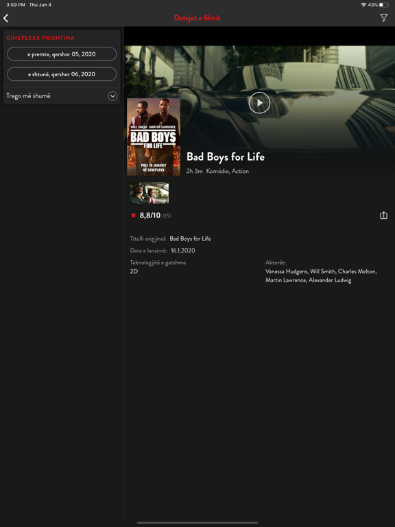 Cineplexx KS iPad screenshot 2 - Entertainment app