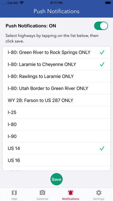 Wyoming Road Conditions Screenshot