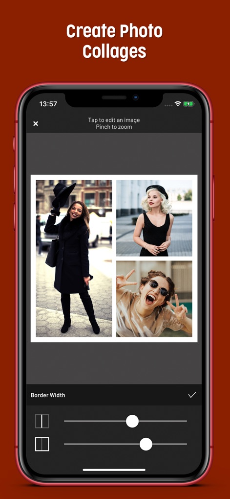 Mematic - The Meme Maker - Users can craft stunning photo collages by combining multiple images and adjusting visual elements like the border width for a polished look.