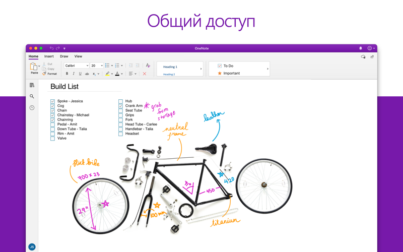 Скриншот из Microsoft OneNote