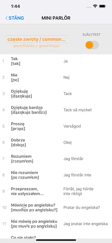 Lär dig polska ord med ST