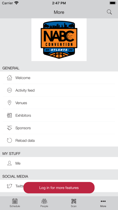 NABC Event Guide Screenshot