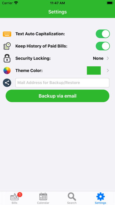 myBill$ Lite iPhone screenshot 9 - Finance app