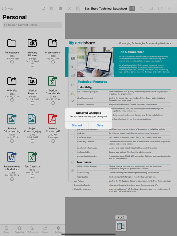 EasiShare iPad screenshot