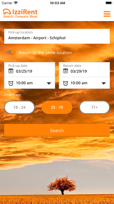 IzziRent Car Rental Screenshot
