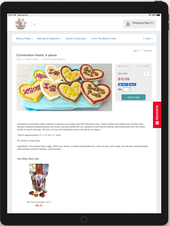 Jackboy's Dog Bakery iPad screenshot 5 - Shopping app