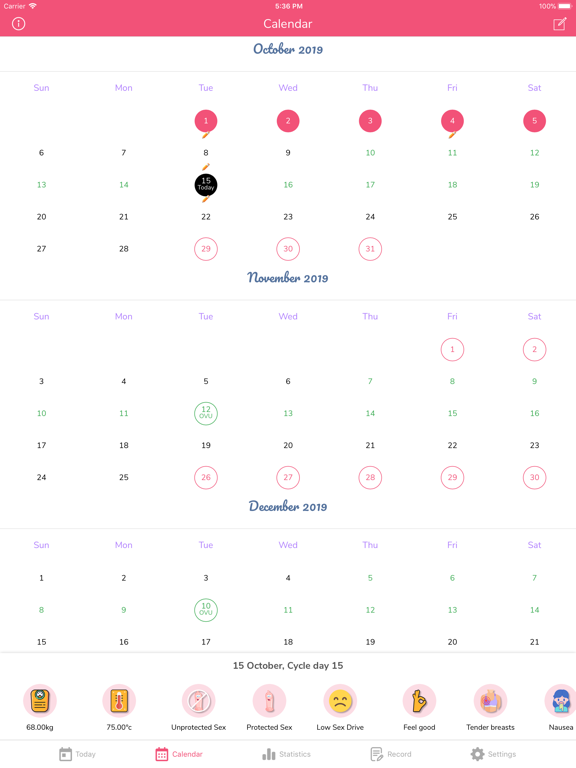 MyPeriod - Period Tracker iPad screenshot 5 - Health & Fitness app