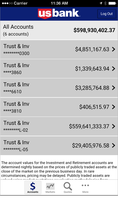 U.S. Bank Trust & Investments Screenshot