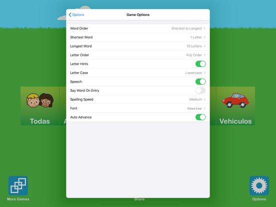First Words Spanish iPad screenshot
