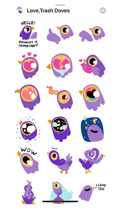 Love, Trash Doves Screenshot 1 - AppWisp.com Love, Trash Doves Screenshot 1 - AppWisp.com