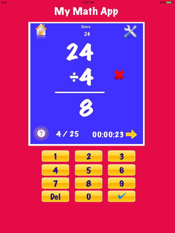 My Math Flash Cards App iPad screenshot