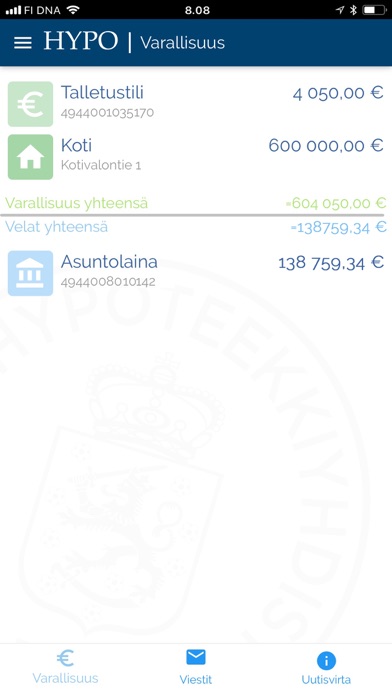 Hypon Mobiilipankki Screenshot