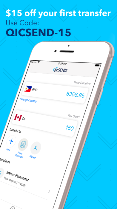 QicSEND:Fast Money Transfers Screenshot