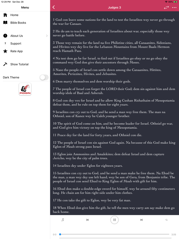 Pidgin Audio Bible iPad screenshot 5 - Book app