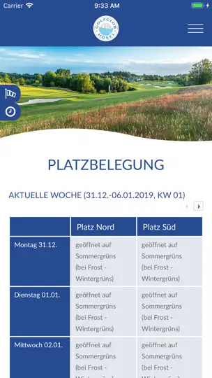 Screenshot von Golfclub Hösel auf dem iPhone 2