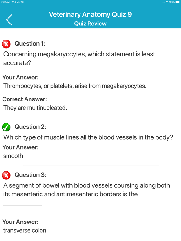Veterinary Anatomy Quiz iPad screenshot