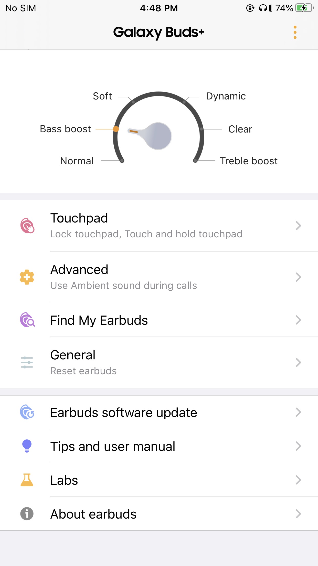 Screenshot do app Samsung Galaxy Buds+