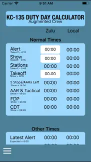 kc-135 duty day calc iphone screenshot 2