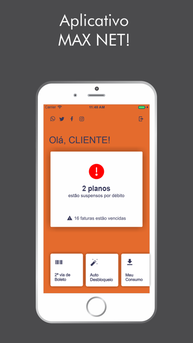 MaxNet Fibra Screenshot