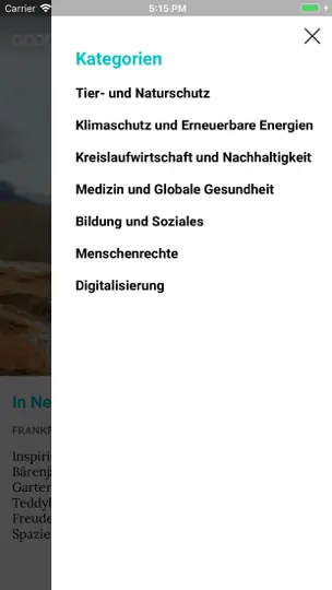 Screenshot von Good News App auf dem iPhone 5