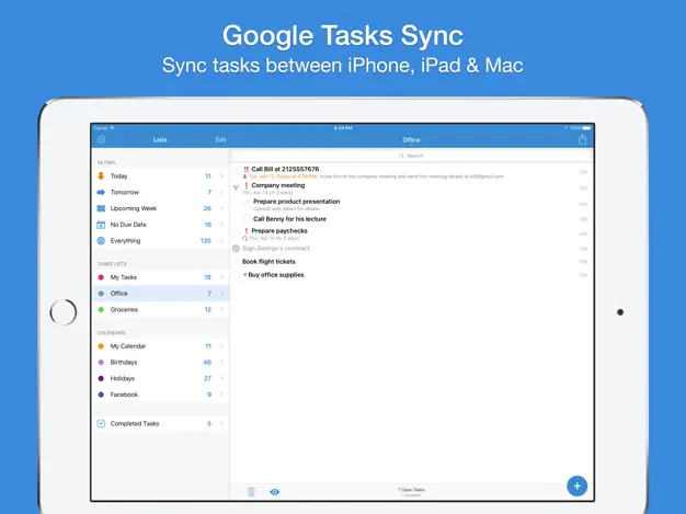 App screenshot for gTasks Pro for Google Tasks