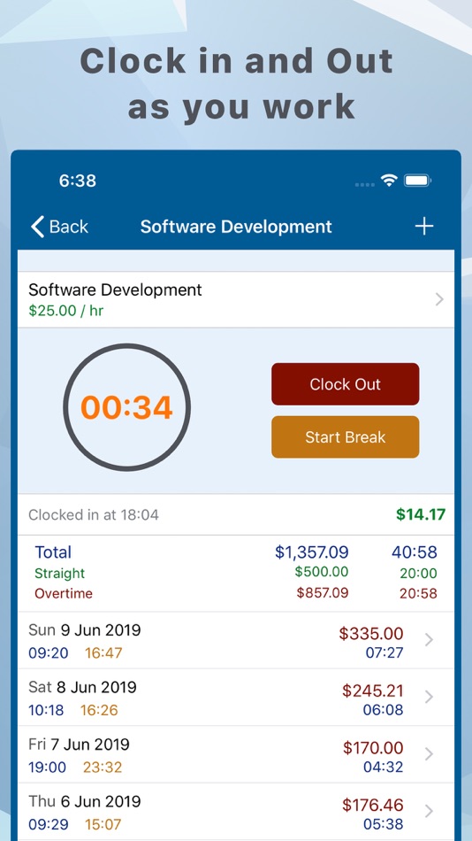#1. Hours and Pay Tracker: TimeLog (iOS) 由: SVG Apps