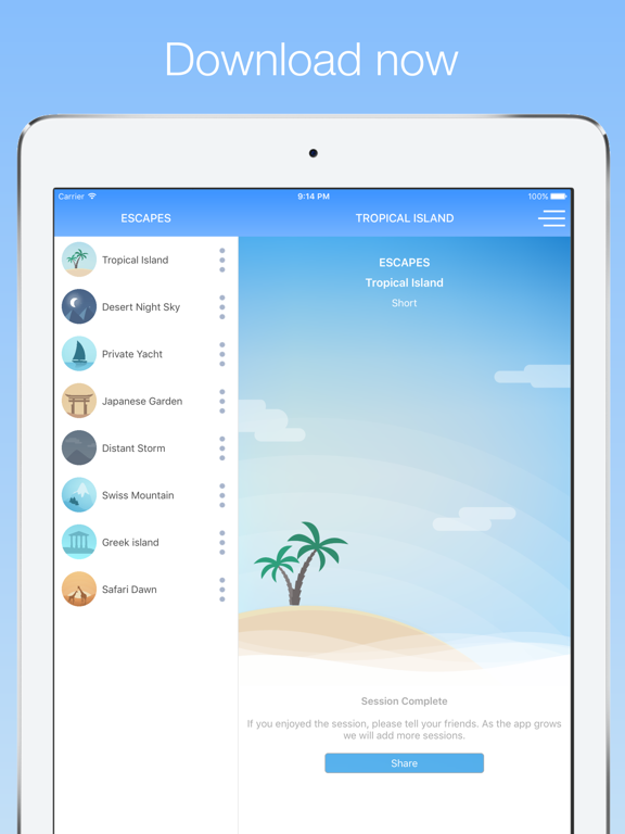 5 Minute Escapes iPad screenshot 4 - Health & Fitness app