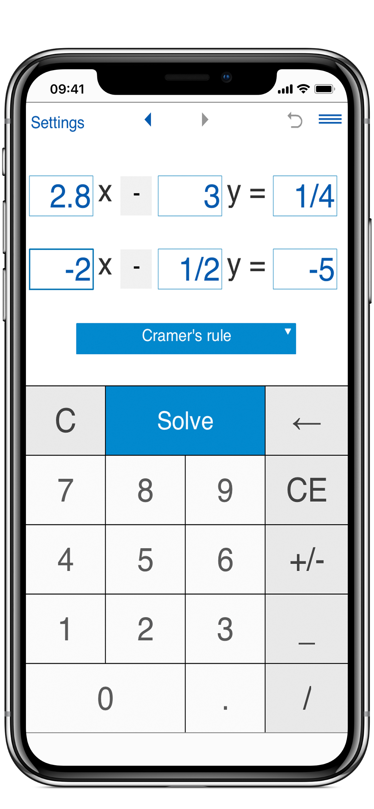 Systems of equations solver