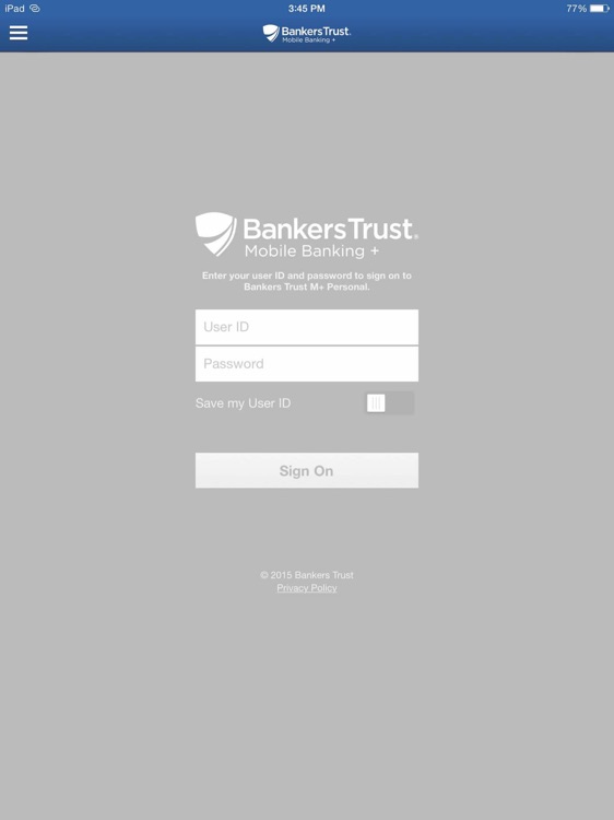 Bankers Trust M+ for iPad