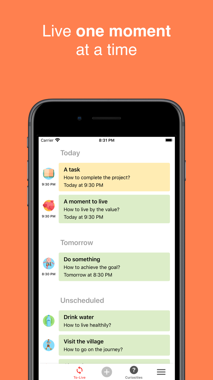 To Live Mindfulness Todo List