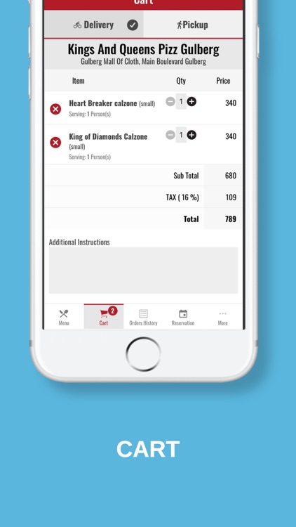 Kings & Queens Pizza app