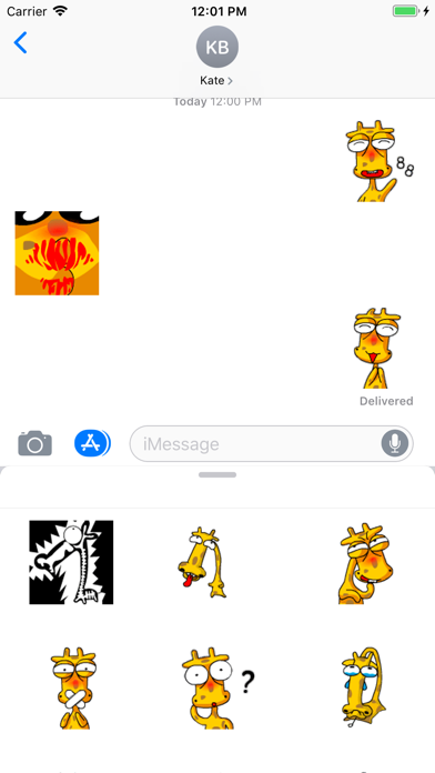 Screenshot #2 pour Animated Giraffe Sticker App