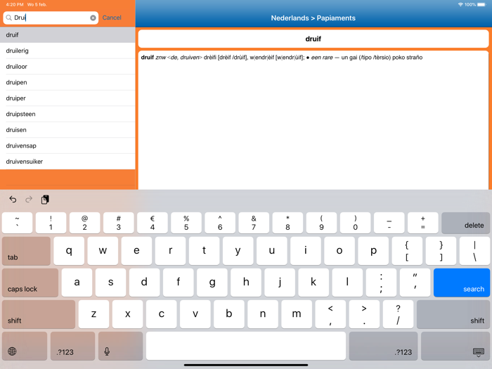 Woordenboek NL andgt Papiaments