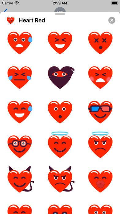 Screenshot #3 pour Heart Red Love Emojis Stickers