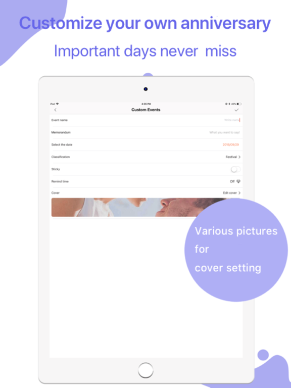Day Countdown & Event Counter iPad screenshot 4 - Productivity app