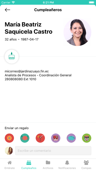 Jardín Azuayo Intranet Screenshot